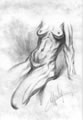 Michael Hensley Drawings, Female Form 16